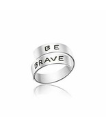 Quote Ring BE BRAVE Adjustable Jewelry Rhodium Plated Inspirational Words - $30.00