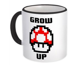 Mushroom Grow Up : Gift Mug Bros Geek Mario Game Gaming - £12.50 GBP
