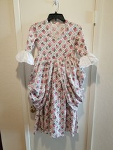 Girls 8/10? Colonial 1700&#39;s Calico Costume Handmade Dress w/Side Bustles Eyelet - £98.61 GBP
