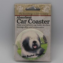 Super Absorbent Car Coaster - Dog - Old English Sheepdog - £4.11 GBP