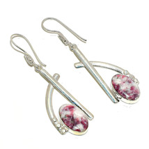 Lepidolite Gemstone Earring Drop/Dangle Style Silver Earring - £81.14 GBP