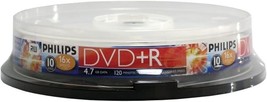 Philips DVD+R: 1-16x Speed, 120min, 4.7 GB DR4S6B10F/17 Cake Box Spindle - 10 Pk - £13.36 GBP