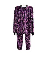 Simply Vera Pajama Set Womens XST Purple Floral Fleece Plush Soft Lounge... - $48.20 CAD