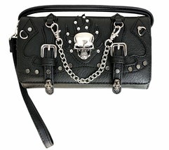 Texas West Women&#39;s Skull Rhinestone Chain Concealed Carry Handbag Purse (Wallet  - £22.91 GBP