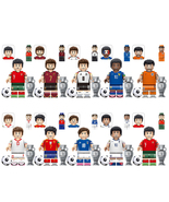 9Pcs Soccer Star Minifigures De Bruyne Lewandowski Barella Bellingham Mi... - $19.69