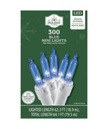 HOLIDAY TIME 118-2415-WBLUE 300CT BLUE MINI LED 62&#39; WHITE WIRE - NEW! - $281.49 MXN