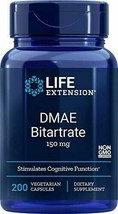 Life Extension DMAE Bitartrate (dimethylaminoethanol) 150 mg,  200 Vegetarian... - £13.92 GBP
