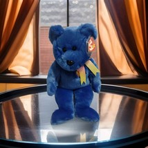 Vintage Ty 1999 Beanie Buddy Club Blue Teddy Bear Plush  14&quot; - $184.89 MXN