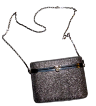 A New Day Black Glitter Dressy Pillbox Style Chain Strap Shoulder Bag Purse - £15.75 GBP
