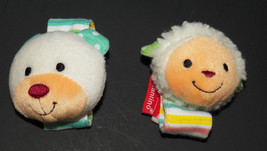 Infantino Wrist Rattles Lamb & Bear Plush Baby Infant Toys Farm Animals Sheep - $9.22