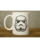 Star Wars Movie Storm Trooper Darth Vader Black &amp; White Striped Coffee Mug - £8.59 GBP