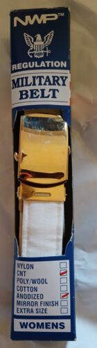 US NAVY ALL RANKS E7-E9 CPO &amp; OFFICERS WHITE BELT GOLD BUCKLE Pre-owned ... - $9.49