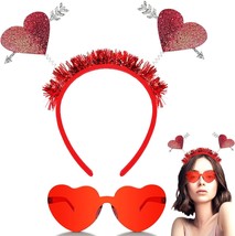 2 PCS Valentine&#39;s Day Headband Sunglasses Love Heart Headwear Set Heart Shape Su - £14.41 GBP