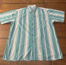 Vintage Brett Men’s Short Sleeve Striped Button Up Shirt - £9.24 GBP