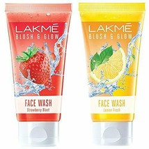 LAKMÉ Blush & Glow Gel Face Wash Strawberry Blast and Lemon Fresh 100g Pack OF 2 - $12.70