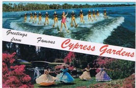 Florida Postcard Cocoa Beach Cypress Water Skiing Southern Belles - £2.32 GBP