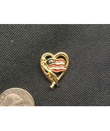 Vintage Avon Red White Blue Enamel Flag Inside Heart USA Tack Pin - $175.54 MXN