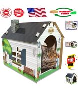 2-in-1 Cat Hideaway and Scratching Pad - Cozy Cottage for Kittens &amp; Acti... - $55.93 CAD