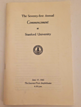 Stanford University 1962 Vintage Commencement Program - £56.05 GBP