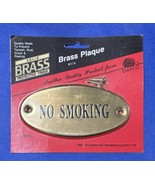 No Smoking Plaque Solid Brass Wall Mount Warning Sign New In Package By ... - $26.00 CAD