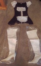 Carrini CA Thigh High White Stripper Boots Wet Heel w/ Naughty Maid Costume sz 8 - £39.48 GBP