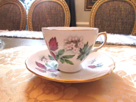 ROYAL VALE BONE CHINA TEACUP &amp; SAUCER NO. 7974 RIDGEWAY POTTERIES ENGLAND - $18.76