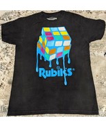 Unisex Rubik&#39;s Graphic T-shirt Size M Dripping Cube Multi-color Short Sl... - £8.25 GBP