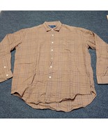 VTG Polo Golf Ralph Lauren Flannel Shirt Brown Plaid Button Up Soft Men ... - £22.12 GBP