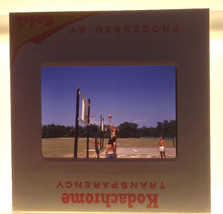 Vtg 1971 Kodachrome Transparency Playing Shirtless Basketball Photograph Slide - £47.87 GBP