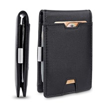 Clip with zippered coin pocket rfid blocking slim credit card holder mini bifold wallet thumb200