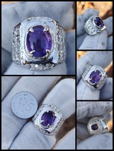 Natural Untreated Amethyst Jeli silver Ring - $119.70