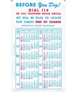 Vintage 1962 Calendar Mountain State Telephone Company Repair Reminder 2... - £19.34 GBP
