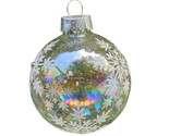 Clear Jeweled Snowflake Ball 2.5 inch Ball Christmas Ornament - $8.55