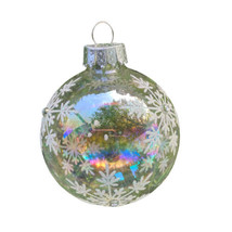 Clear Jeweled Snowflake Ball 2.5 inch Ball Christmas Ornament - £6.73 GBP