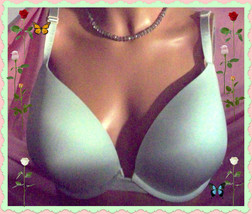 38DD Mint Mist Green Grey Extreme Lift Victorias Secret Plunge PushUp UW Bra - £31.96 GBP