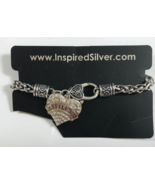 Inspired Silver Color Little Sis Bracelet with Heart Shaped Charm w/Jewe... - $5.36 CAD