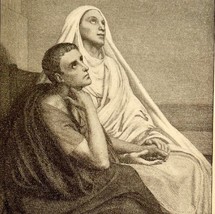 Augustin And Mother Monica Victorian Print 1901 Woman History Ephemera D... - $19.99