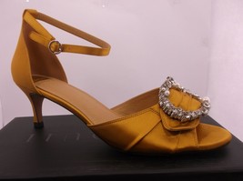 Eloquii Leah Jeweled Kitten Heel Goldenrod Dress Shoes Sz 7W Slingbacks Peep Toe - £12.82 GBP