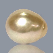 Oval Baroque 10.3 x 12.3mm Natural Rich Gold Philippines South Sea Pearl Loose - £59.51 GBP