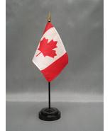 Canada Canadian Mini 4&quot;x6&quot; Desk Stick Flag, With Black Plastic Stand - $12.47 CAD