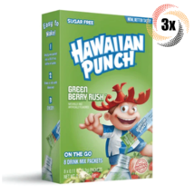 3x Packs Hawaiian Punch Green Berry Rush Drink Mix | 8 Singles Each | .9oz - £8.86 GBP