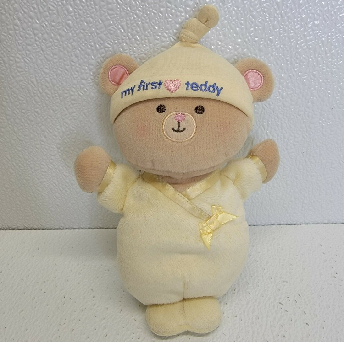 RARE Fisher Price My 1st First Teddy Yellow Rattle Plush Baby Bear 2006 HTF - £17.20 GBP