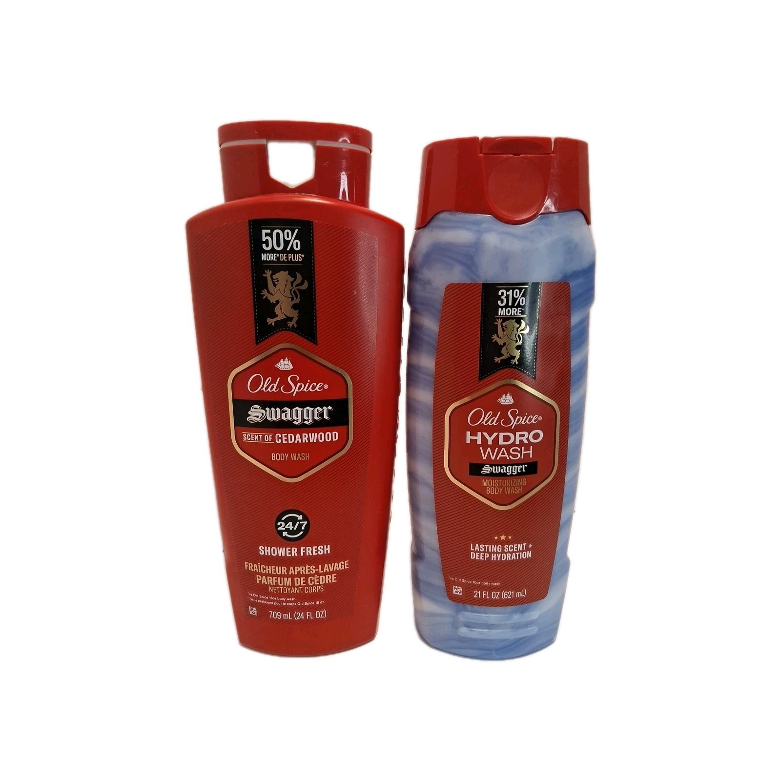 Old Spice Hydro Wash Swagger Body Wash, 21 Fl Oz Swagger 24 FL Oz Lot Of... - $22.72