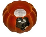 BATH &amp; BODY WORKS Orange Velvet Pumpkin 3 Wick Candle Holder - $37.98