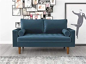 US Pride Furniture NS5456-L Caladeron Mid-Century Modern Loveseat in Sof... - £427.23 GBP