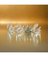 Four Blown Glass Miniature Swan Birds Animals Vintage Collectibles  - $464.42 MXN