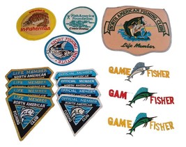 Huge Lot 15 Fishing Patches (NAFC) North American Fishing Club Patches &amp;... - £14.71 GBP