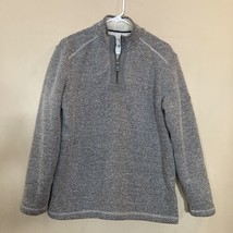 ORVIS Pullover 1/4 Zip Sweater Sherpa Fleece Lined Men&#39;s S Medium Gray - £15.76 GBP