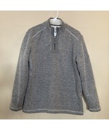 ORVIS Pullover 1/4 Zip Sweater Sherpa Fleece Lined Men&#39;s S Medium Gray - £15.63 GBP