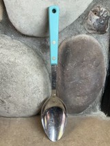 Vintage Ekco Turquoise Handle Solid Spoon Stainless Steel Serving Utensil USA - $32.62